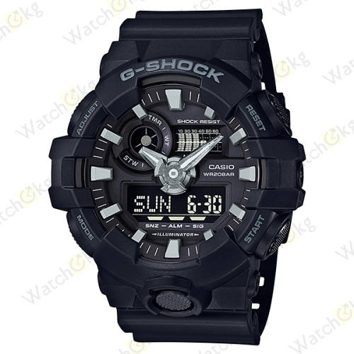 Часы Мужские Casio ANALOG-DIGITAL GA-700 SERIES (GA-700-1B)  | Watch.kg